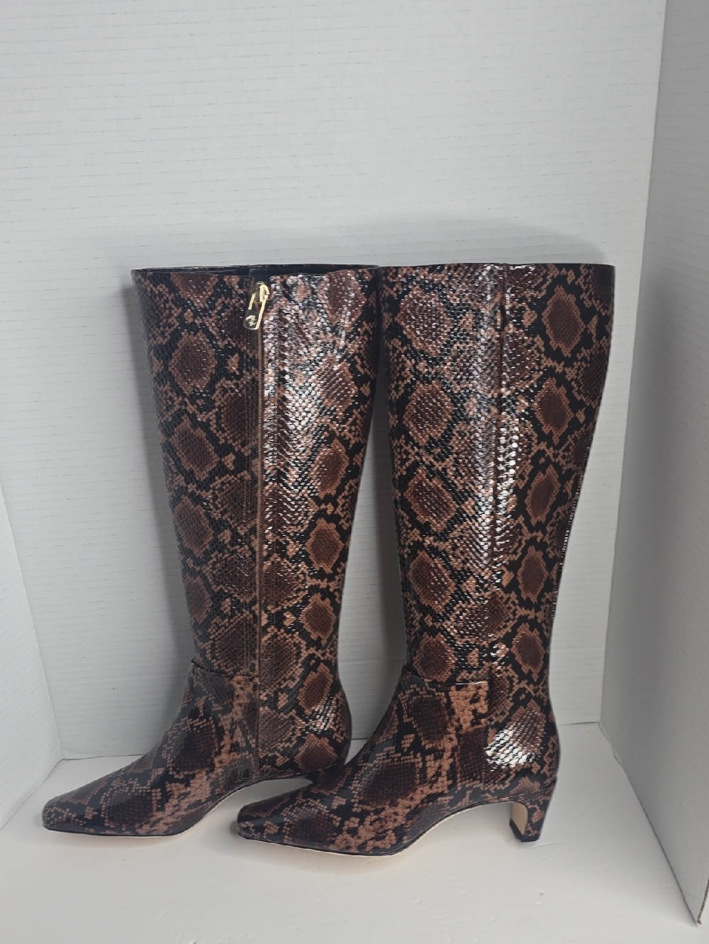 Antonio Melani Snake Patent Leather Tall Boots Wide Calf Size 6 - Picture 6 of 8